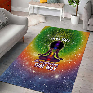 I'm Blunt African Area Rug Black Women Mandala