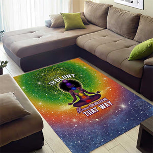 I'm Blunt African Area Rug Black Women Mandala