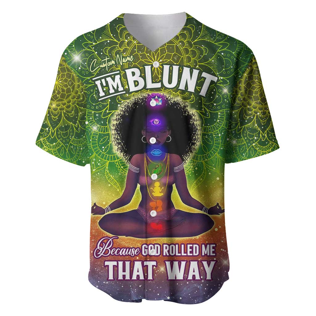 I'm Blunt African Baseball Jersey Black Women Mandala