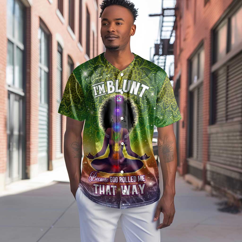 I'm Blunt African Baseball Jersey Black Women Mandala