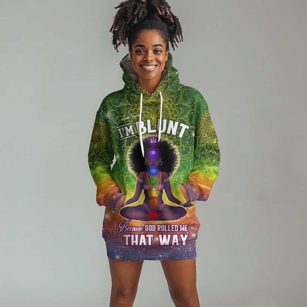 I'm Blunt African Hoodie Dress Black Women Mandala