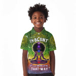 I'm Blunt African Kid Polo Shirt Black Women Mandala