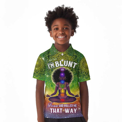 I'm Blunt African Kid Polo Shirt Black Women Mandala