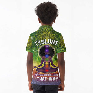 I'm Blunt African Kid Polo Shirt Black Women Mandala