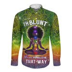 I'm Blunt African Long Sleeve Button Shirt Black Women Mandala