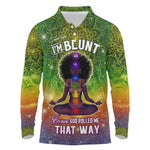 I'm Blunt African Long Sleeve Polo Shirt Black Women Mandala