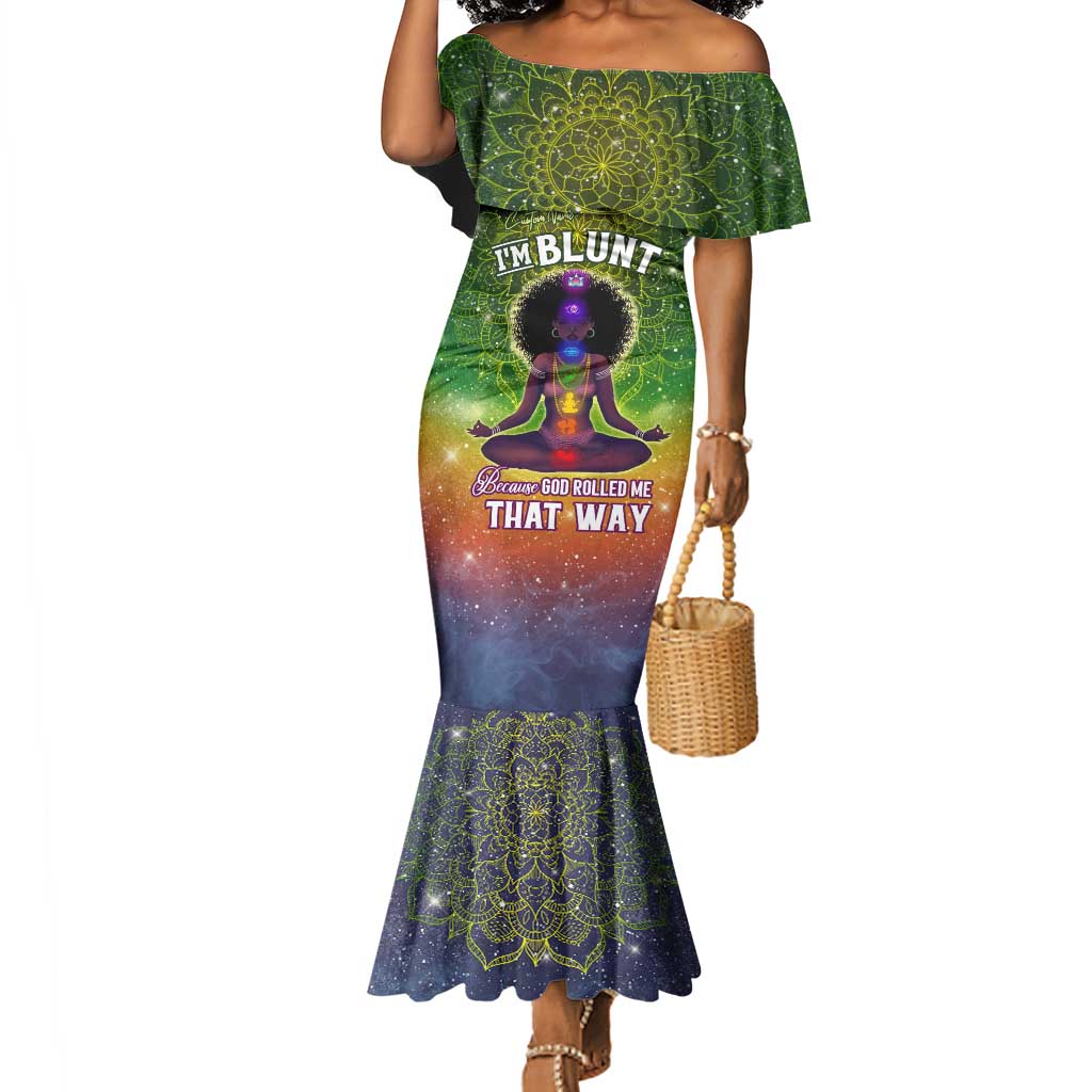 I'm Blunt African Mermaid Dress Black Women Mandala