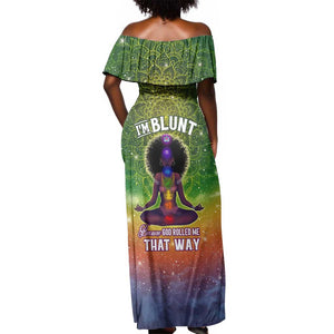 I'm Blunt African Off Shoulder Maxi Dress Black Women Mandala