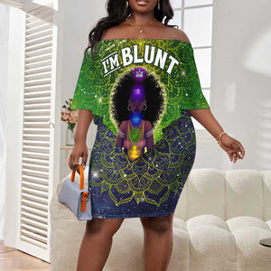 I'm Blunt African Off Shoulder Short Dress Black Women Mandala