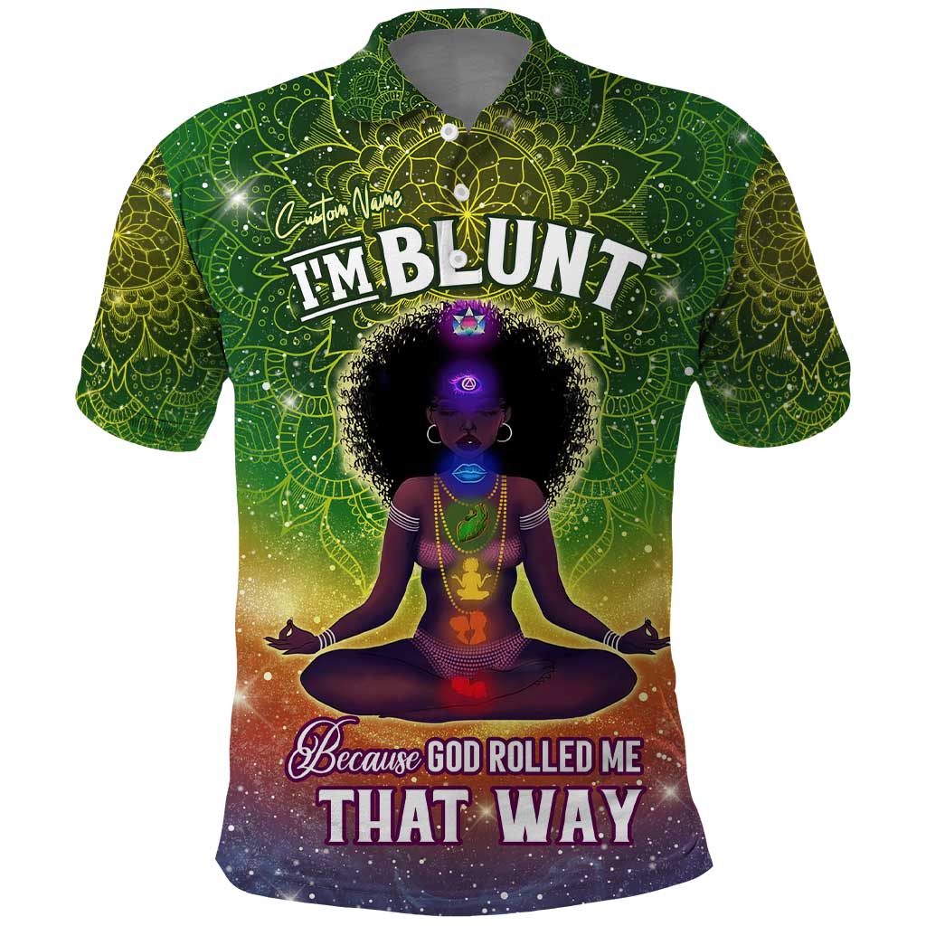 I'm Blunt African Polo Shirt Black Women Mandala