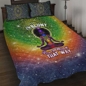 I'm Blunt African Quilt Bed Set Black Women Mandala