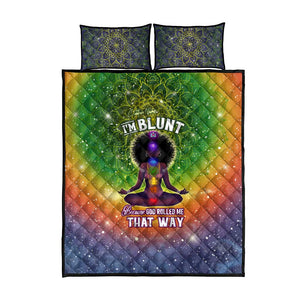 I'm Blunt African Quilt Bed Set Black Women Mandala