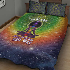 I'm Blunt African Quilt Bed Set Black Women Mandala