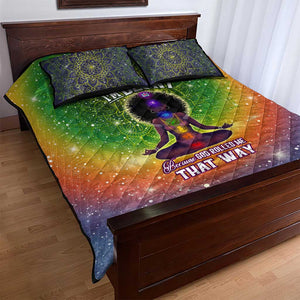 I'm Blunt African Quilt Bed Set Black Women Mandala