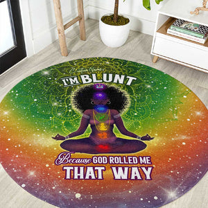 I'm Blunt African Round Carpet Black Women Mandala