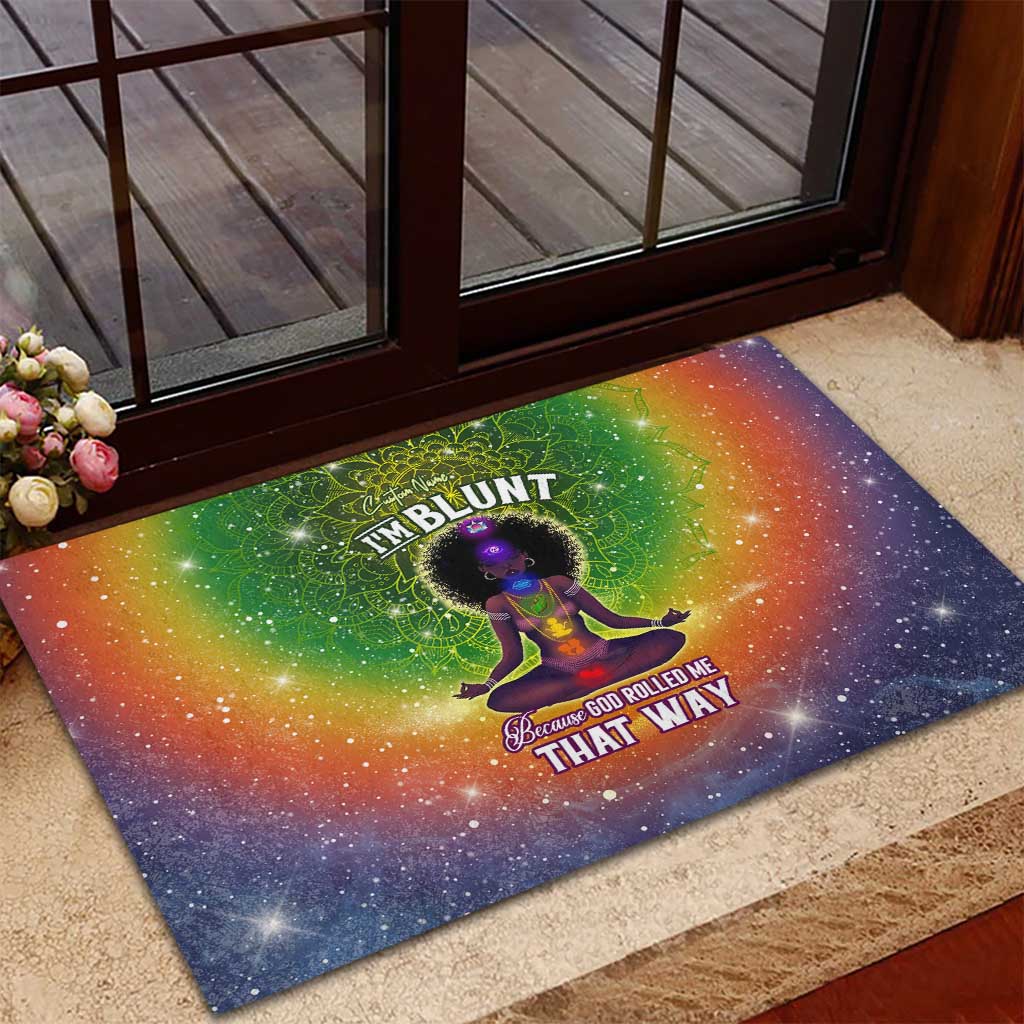 I'm Blunt African Rubber Doormat Black Women Mandala