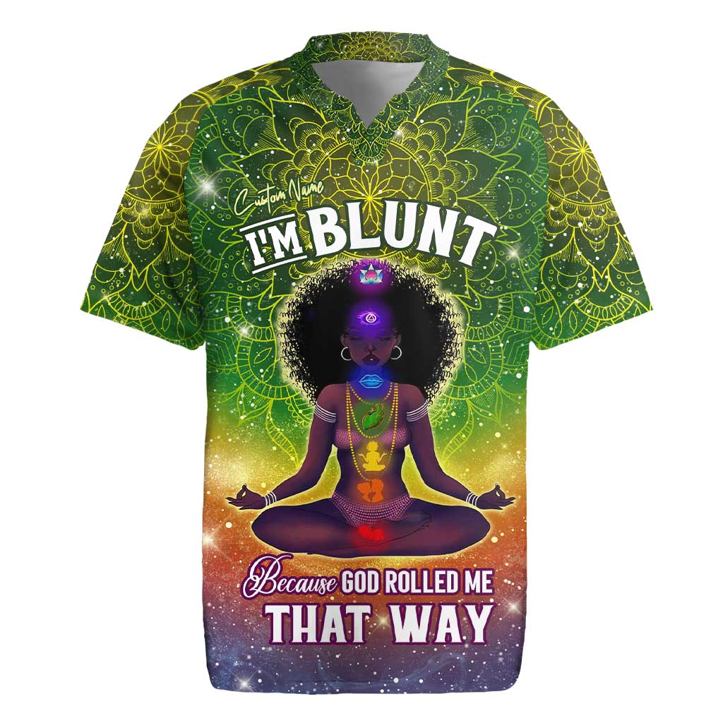 I'm Blunt African Rugby Jersey Black Women Mandala