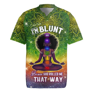 I'm Blunt African Rugby Jersey Black Women Mandala