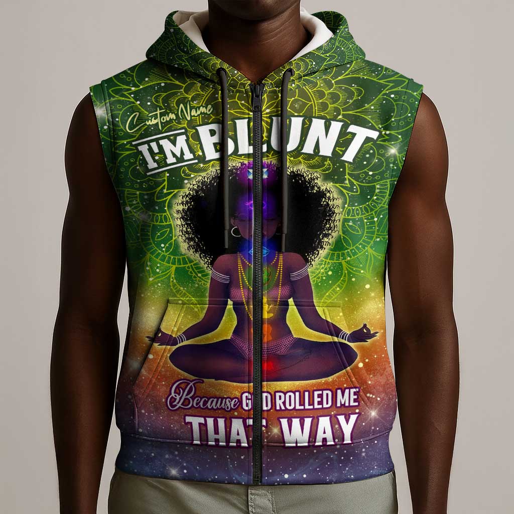 I'm Blunt African Sleeveless Zip Hoodie Black Women Mandala - African Pride