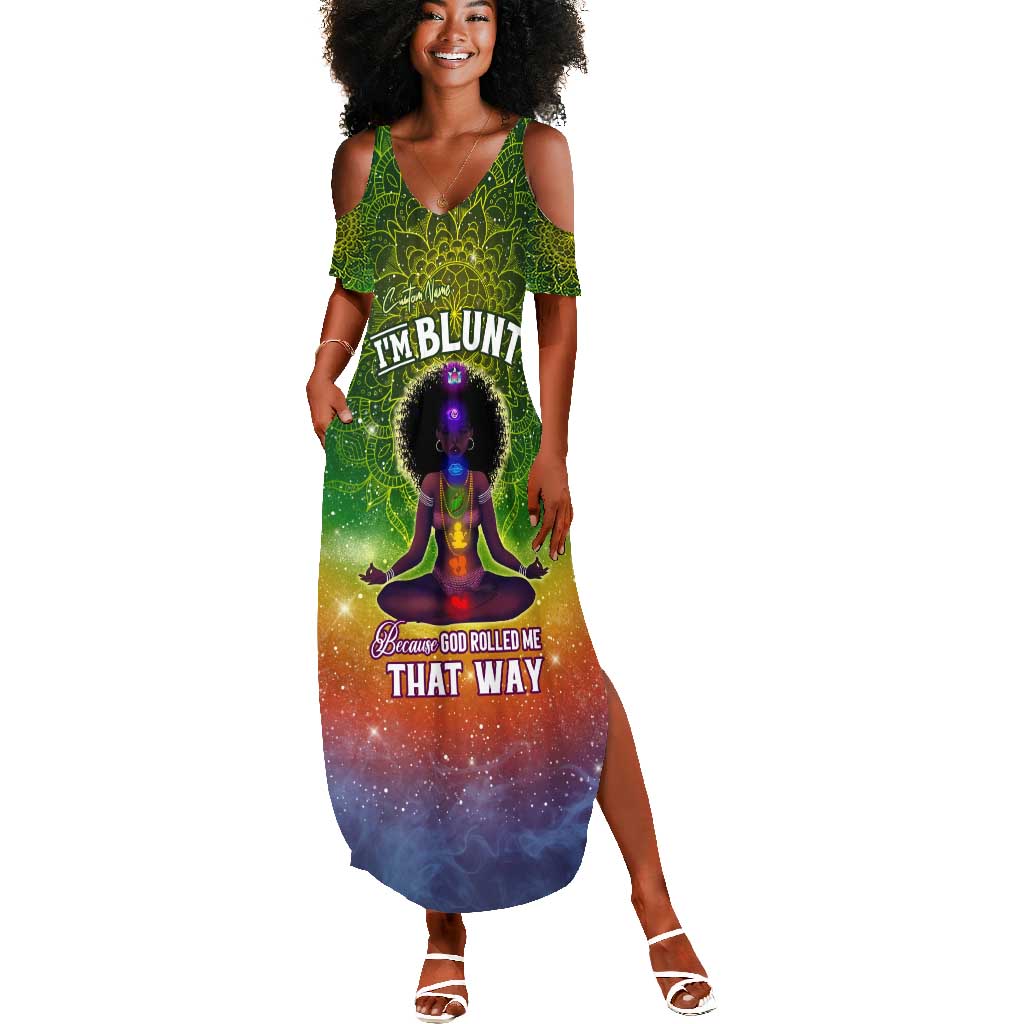 I'm Blunt African Summer Maxi Dress Black Women Mandala