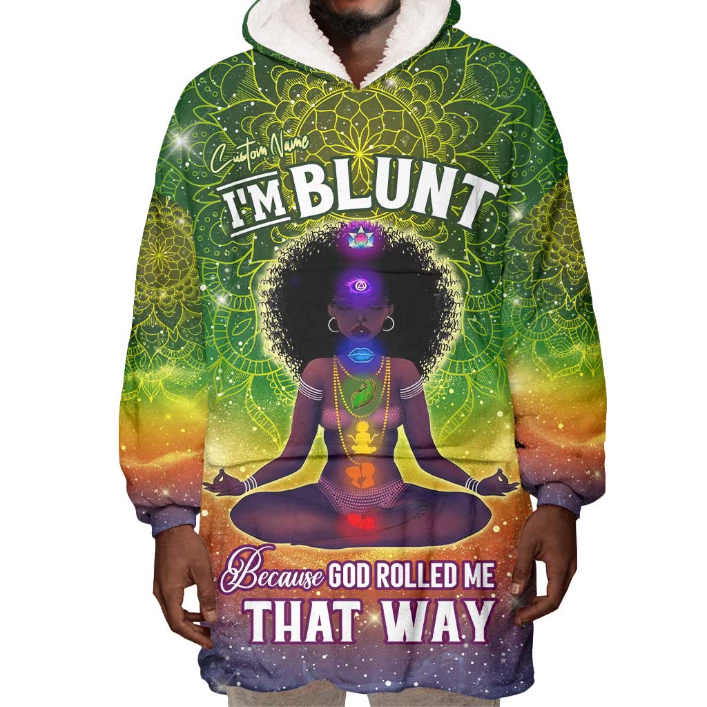 I'm Blunt African Wearable Blanket Hoodie Black Women Mandala