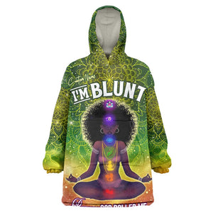 I'm Blunt African Wearable Blanket Hoodie Black Women Mandala