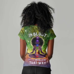 I'm Blunt African Women V-Neck T-Shirt Black Women Mandala