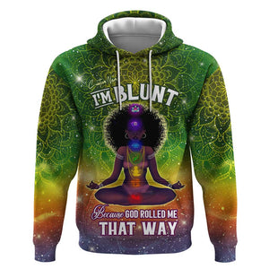 I'm Blunt African Zip Hoodie Black Women Mandala