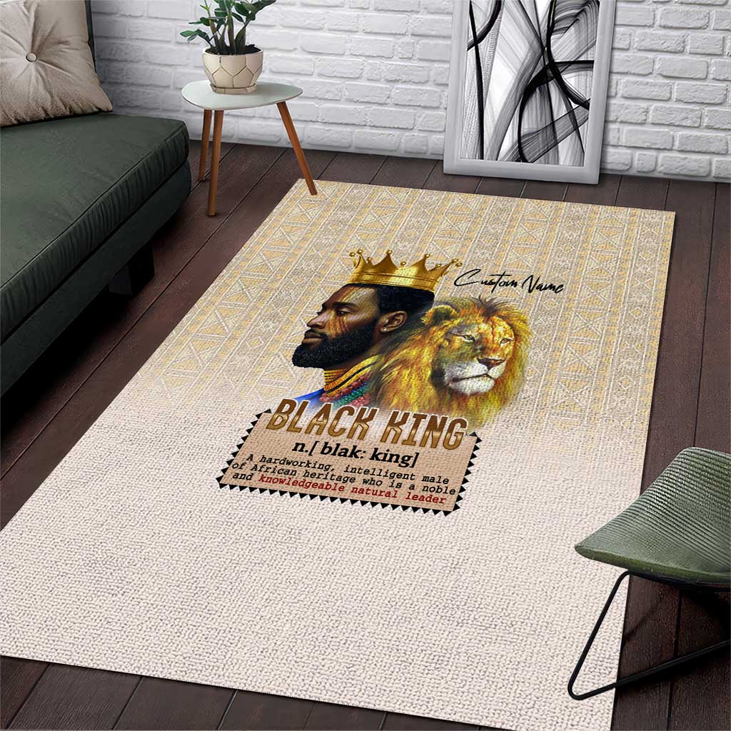 Lion Black King Area Rug African Heritage