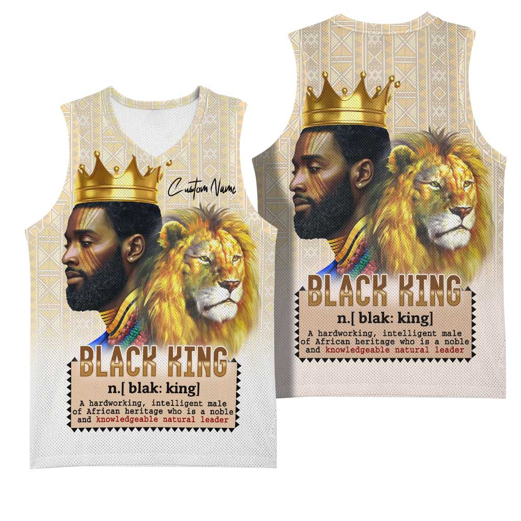 Lion Black King Basketball Jersey African Heritage DT02