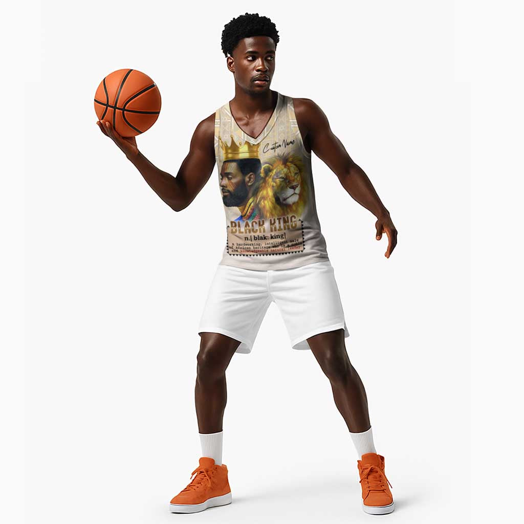 Lion Black King Basketball Jersey African Heritage DT02