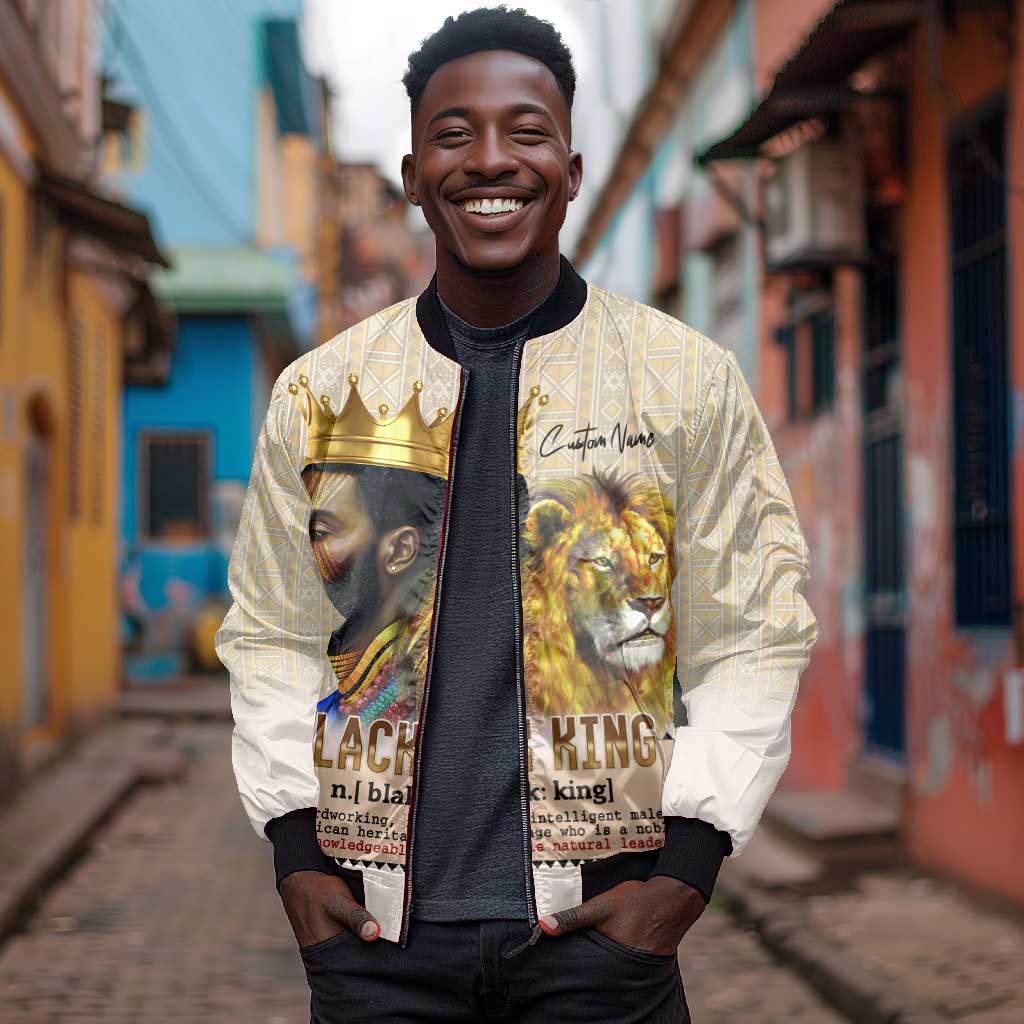 Lion Black King Bomber Jacket African Heritage