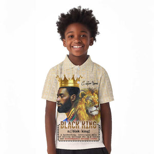 Lion Black King Kid Polo Shirt African Heritage