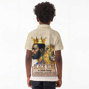 Lion Black King Kid Polo Shirt African Heritage