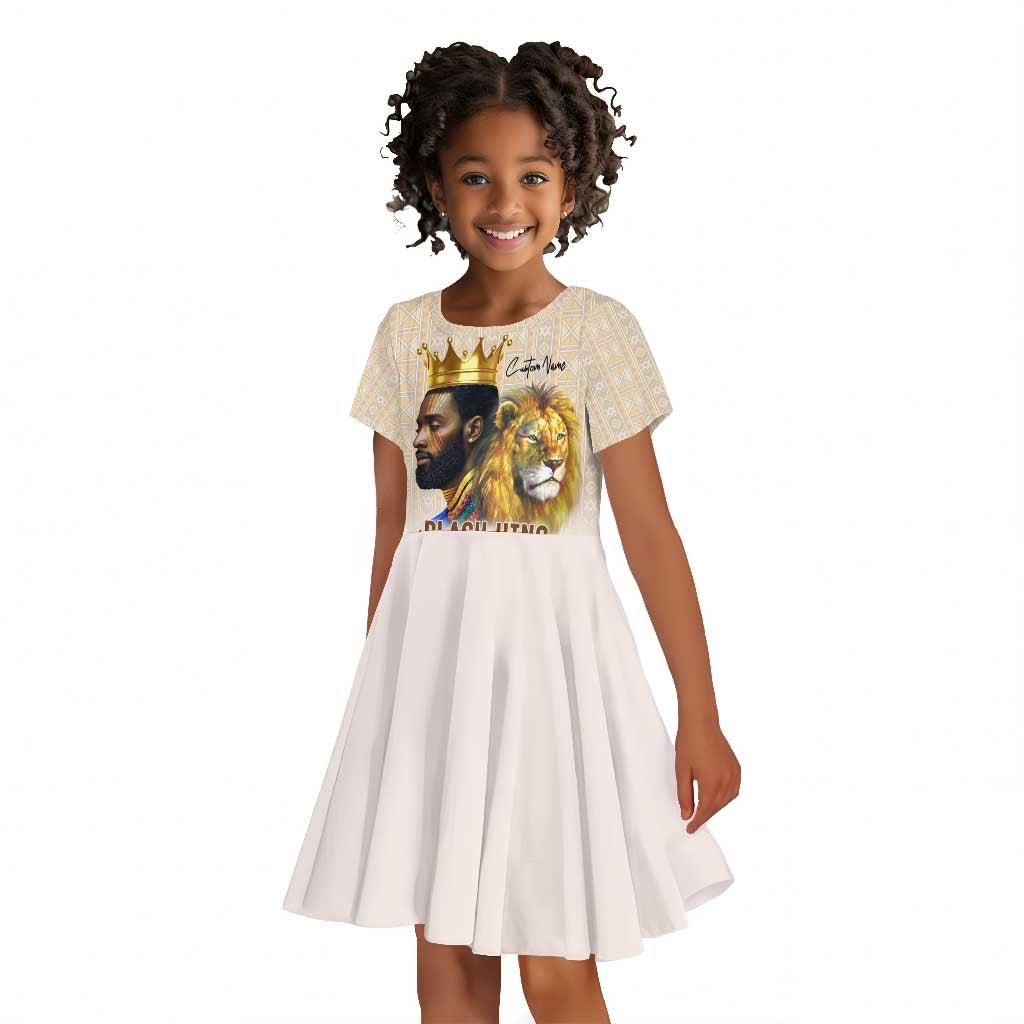Lion Black King Kid Short Sleeve Dress African Heritage