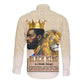 Lion Black King Long Sleeve Button Shirt African Heritage