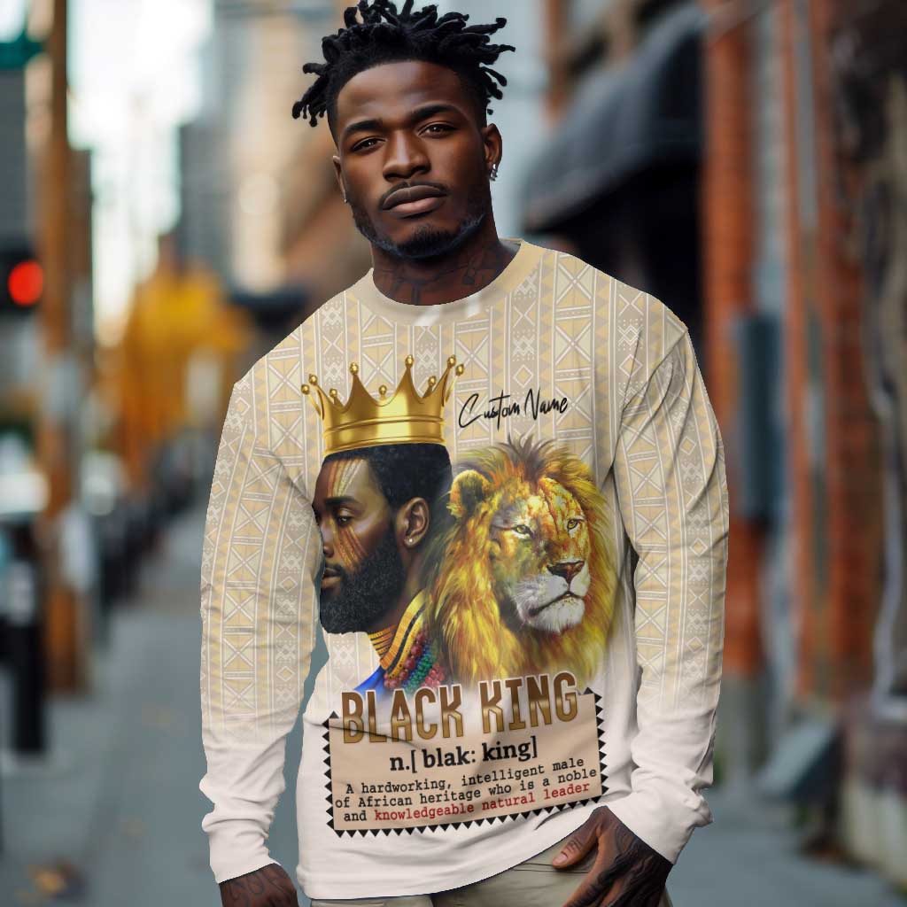 Lion Black King Long Sleeve Shirt African Heritage DT02