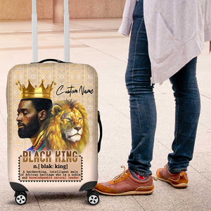 Lion Black King Luggage Cover African Heritage