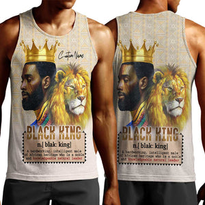 Lion Black King Men Tank Top African Heritage