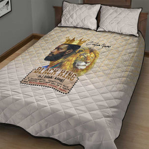 Lion Black King Quilt Bed Set African Heritage