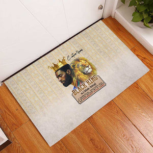 Lion Black King Rubber Doormat African Heritage