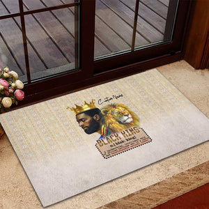 Lion Black King Rubber Doormat African Heritage