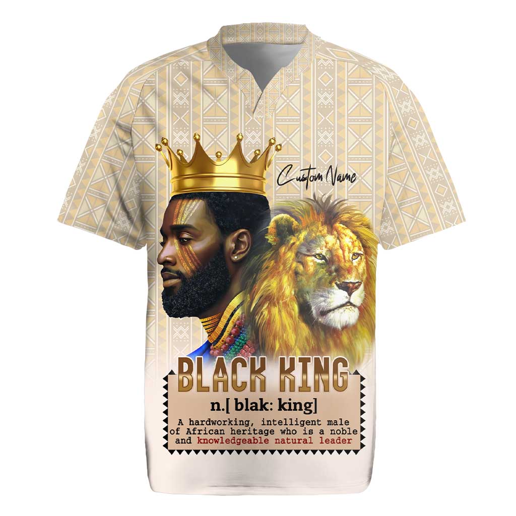 Lion Black King Rugby Jersey African Heritage