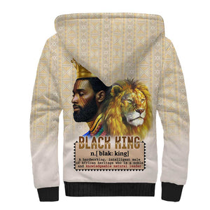 Lion Black King Sherpa Hoodie African Heritage