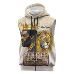 Lion Black King Sleeveless Zip Hoodie African Heritage - African Pride