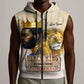 Lion Black King Sleeveless Zip Hoodie African Heritage - African Pride