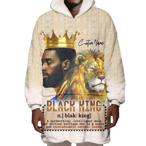 Lion Black King Wearable Blanket Hoodie African Heritage