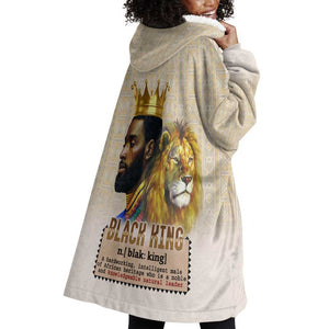 Lion Black King Wearable Blanket Hoodie African Heritage