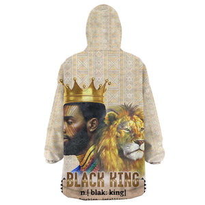 Lion Black King Wearable Blanket Hoodie African Heritage