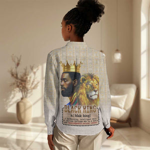 Lion Black King Women Casual Shirt African Heritage